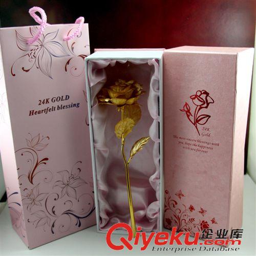 廠家直銷(xiāo) 供應(yīng)24k金箔玫瑰花 七夕情人節(jié)禮品 金玫瑰