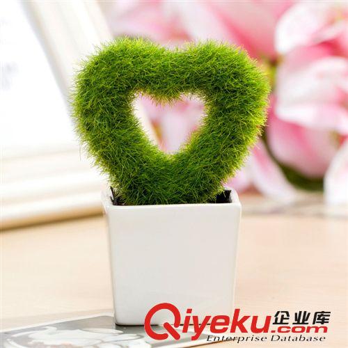 負(fù)離子植栽 防輻射盆栽 陶瓷紙袋心形草桌面盆栽迷你辦公室植物