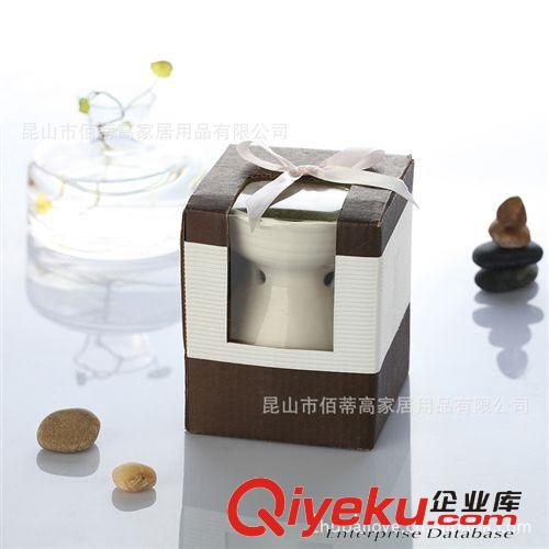 【廠家直銷】陶瓷鏤空香薰爐熏香爐禮盒包裝帶蠟燭托盤原始圖片2