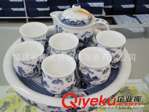 景德鎮(zhèn)籃彩青花瓷8頭大茶船陶瓷茶具禮品套裝|送禮佳品|款式多