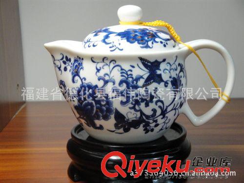 7頭青花瓷茶具禮品套裝|彩蝶翩翩起舞好看優(yōu)雅|廠家直銷tj優(yōu)惠原始圖片2