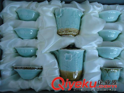 浮雕青瓷茶具|龍茶具批發|青瓷陶瓷茶具|龍茶具|手工陶瓷茶具