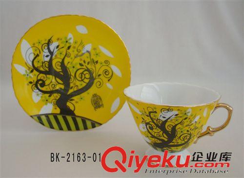 廠家直銷，gd陶瓷咖啡杯具，浮雕，骨瓷，套裝 花茶末，加金