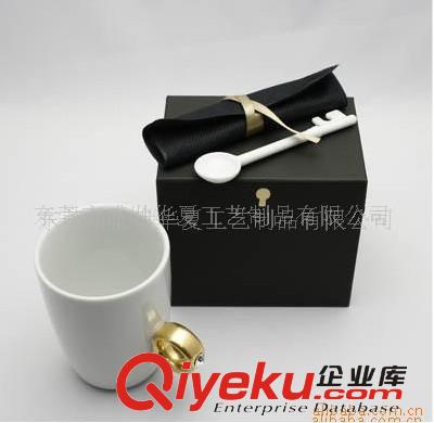 戒指杯帶勺，陶瓷情侶杯，情人節(jié)禮品，馬克杯