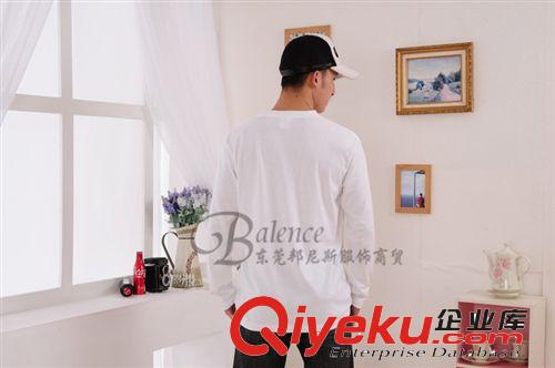 促銷白色{bfb}純棉運動裝工作服 校服 團隊服飾 純色男女通款長袖原始圖片2