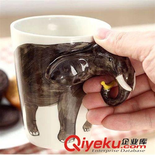 個性創(chuàng)意 純手工手繪動物陶瓷馬克杯 3D立體動物杯 禮品送禮杯