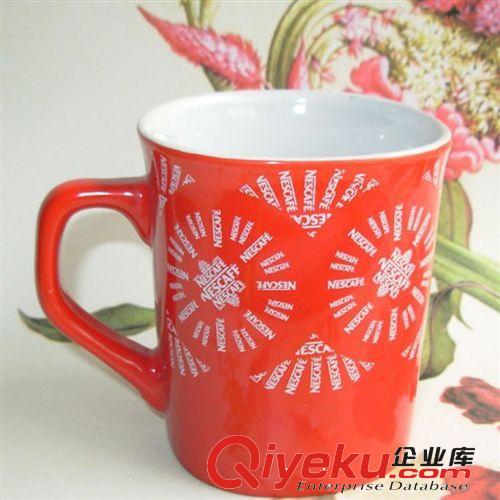 供應(yīng)雀巢款經(jīng)黃紅色四方咖啡杯 中國(guó)紅四方陶瓷馬克杯 可印LOGO原始圖片3