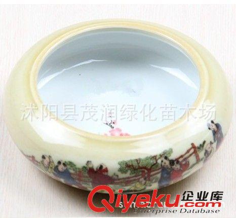 陶瓷水仙盆水培盆銅錢草碗蓮富貴竹塔圓形古典無孔花盆桌面盆栽盆