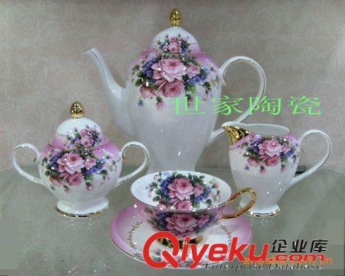 gd骨質瓷歐式花卉咖啡具杯碟禮品套裝 奢華皇室陶瓷禮品餐具