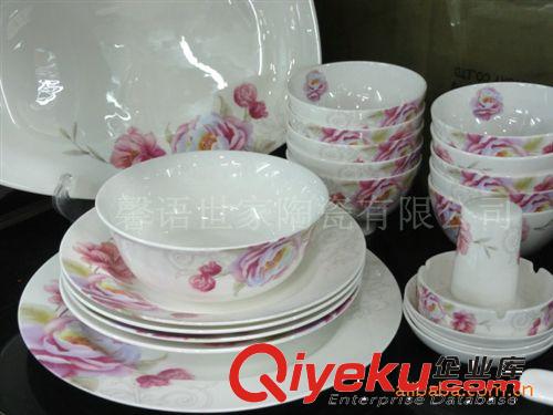 紅梅46件中餐具，gd骨質瓷禮品餐具，品牌zp實用暢銷餐具套裝