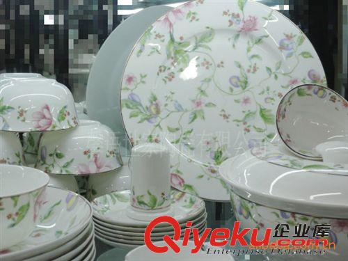 46件gd骨質(zhì)瓷中餐具，骨質(zhì)瓷禮品餐具，實(shí)用暢銷陶瓷碗餐具