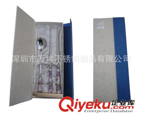 2012新款陶瓷柄餐具(青花瓷柄勺筷)/可用于福利禮品原始圖片3