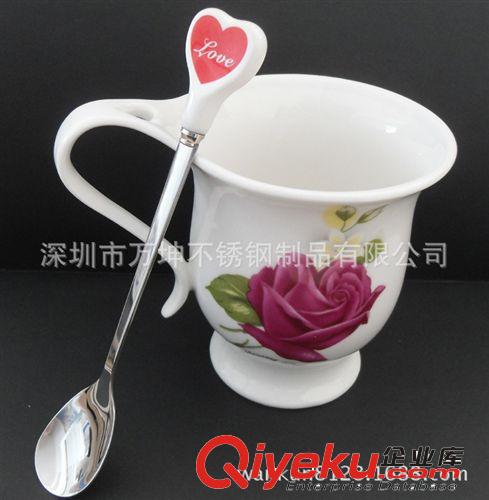 創(chuàng)意心形勺/陶瓷柄心形咖啡勺/情人節(jié)禮品/zp陶瓷心形勺子原始圖片2