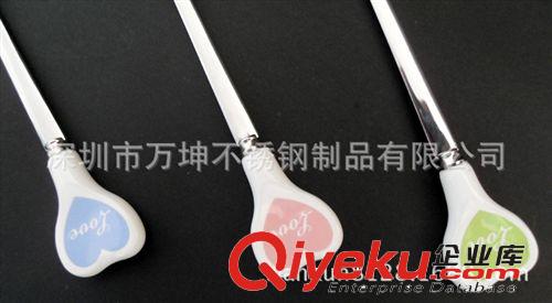 創(chuàng)意心形勺/陶瓷柄心形咖啡勺/情人節(jié)禮品/zp陶瓷心形勺子原始圖片3
