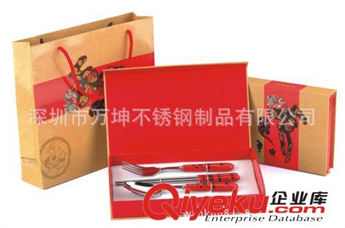 新款紅瓷餐具套裝(禮盒裝喜慶勺筷)/節(jié)日促銷(xiāo)禮品/禮品勺筷