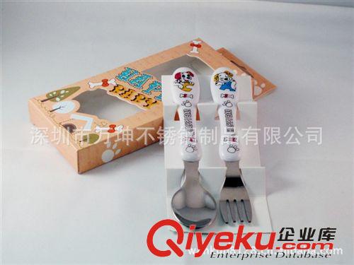 廠家供應環保PP柄兒童勺叉,深圳禮品餐具批發原始圖片2