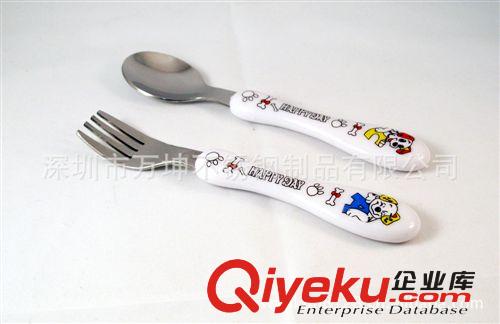 廠家供應3件套塑柄兒童餐具,便攜式學生餐具套裝原始圖片3