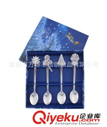 圣誕節(jié)特賣禮品/圣誕題材餐具禮品/4件套圣誕樹咖啡勺原始圖片2