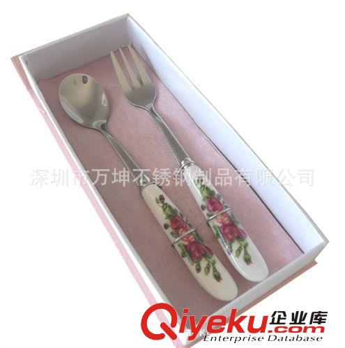 2012新款陶瓷柄餐具(青花瓷柄勺筷)/可用于福利禮品