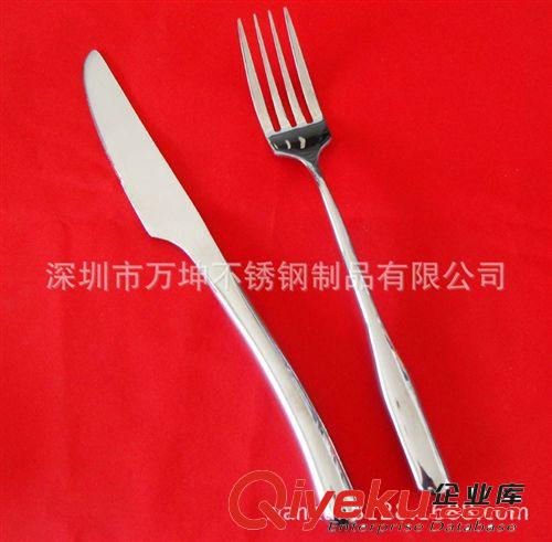 萬坤牌高品質無磁不銹鋼牛排刀叉|時尚空心柄西餐刀叉原始圖片2