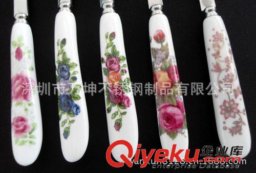 創意禮品刀叉(月餅專用陶瓷柄刀)/不銹鋼陶瓷柄奶油刀原始圖片3