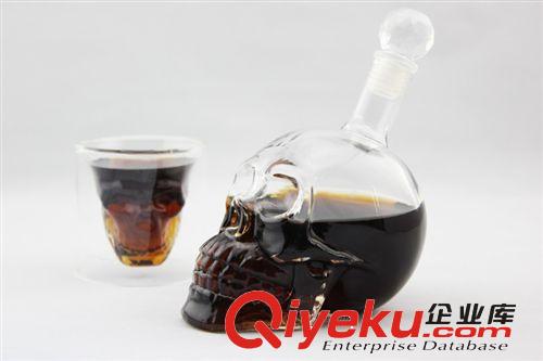 紅酒杯水晶骷髏頭紅酒瓶醒酒器骷髏杯玻璃酒瓶威士忌酒杯500ML原始圖片3