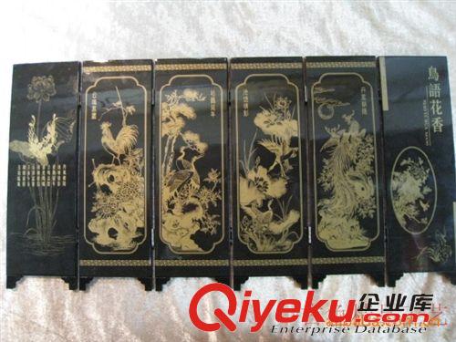 長城 世界第九大奇跡 北京特色 漆器屏風 六扇 深圳屏風 黑色 手原始圖片3