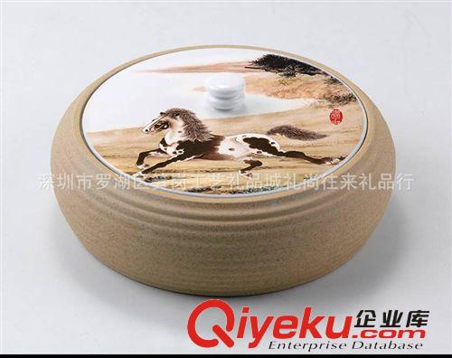 ［廠家直供］志在千里-辦公套裝 玉映砂兩件套 陶瓷禮品 批發(fā)訂制原始圖片3