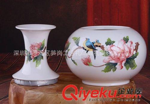 ［廠家直供］花開富貴多功能賞瓶茶葉罐 陶瓷禮品批發(fā)訂制原始圖片2