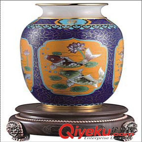 ［廠家直供］批發(fā)年年有余花瓶 景泰藍(lán)花瓶 玉石花瓶 gd禮品