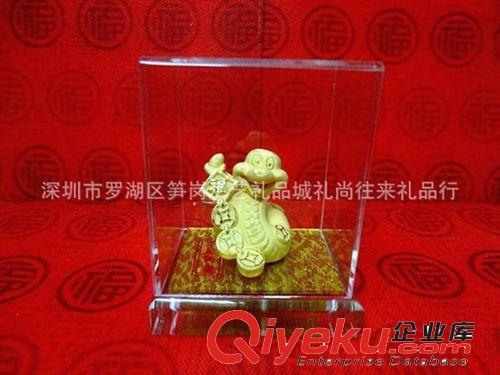 【廠(chǎng)家直銷(xiāo)】瑞蛇送福絨沙金蛇年工藝品 絨金禮品擺件 禮品批發(fā)