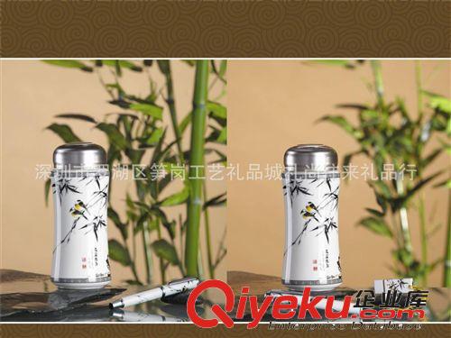 ［廠家直供］國(guó)色天香陶瓷保溫杯三件套 國(guó)色天香青花禮品套裝原始圖片2