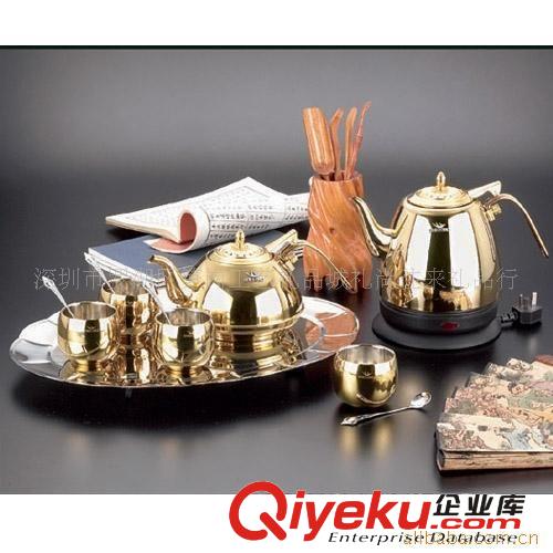 ［廠家直供］五福臨門（銀）不銹鋼茶具套裝 gd茶具禮品