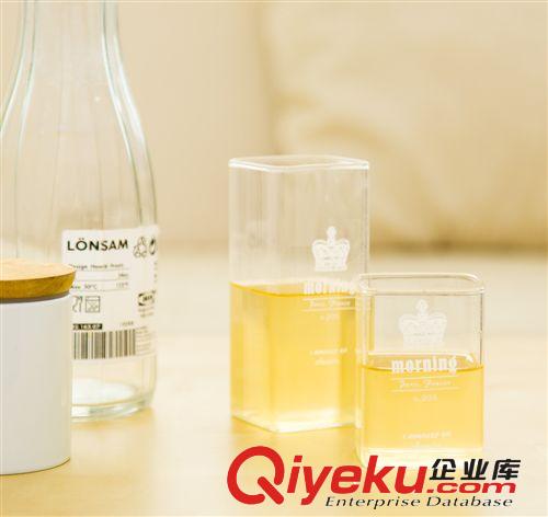 爆款 創(chuàng)意zakka韓式小清新風(fēng)格高硼硅玻璃方杯（高款）