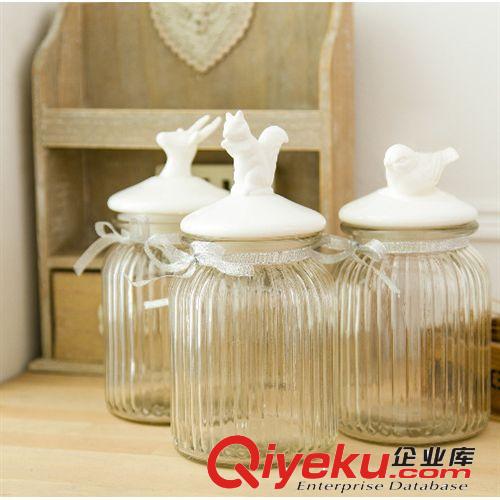 37度生活 創(chuàng)意zakka北歐風(fēng)格陶瓷玻璃密封罐 大號 實(shí)用家居用品原始圖片3