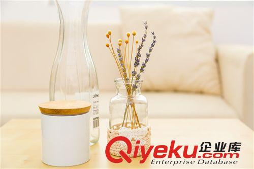 37度 zakka 蝴蝶結手鉤棉線玻璃花瓶 矮款 創意日韓雜貨 家居裝飾原始圖片2