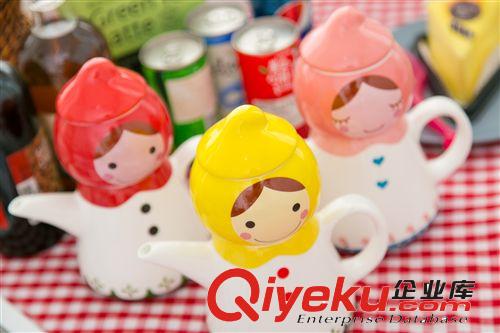 外貿韓國原單 zakka創意 俄羅斯娃娃色釉陶瓷杯壺套裝  三色入原始圖片3