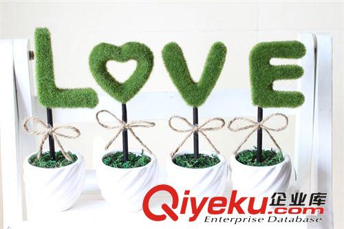 ZAKKA創(chuàng)意 LOVE人造毛毛球小盆栽 迷你仿真小樹盆景原始圖片2