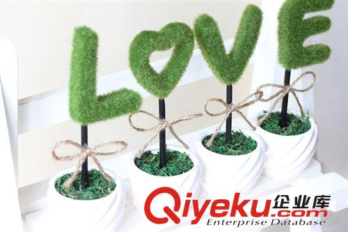 ZAKKA創(chuàng)意 LOVE人造毛毛球小盆栽 迷你仿真小樹盆景原始圖片3