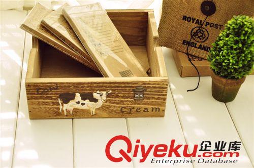 37度 zakka 復古做舊奶牛木盒 收納木盒 日式雜貨原始圖片3