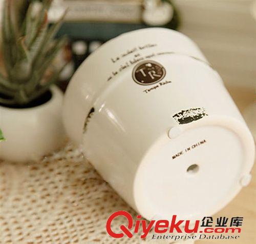 ZAKKA日式仿搪瓷做舊圓筒裝陶瓷花盆  多肉植物花器原始圖片3