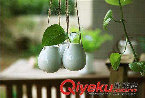創意ZAKKA 白色陶瓷吊掛花瓶 雞蛋瓶 北歐宜家風格雜貨原始圖片3