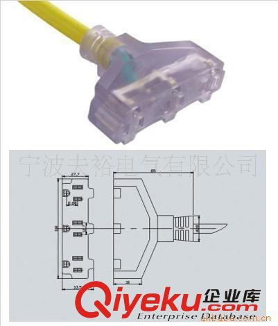 供應(yīng)一分為二美式插頭電源線三通插頭電源線蘇州電源線上海電源線