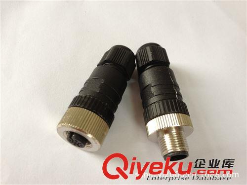 M12航空插頭5芯5針公插彎角連接器插接件傳感器連接器 山崴廠家原始圖片3