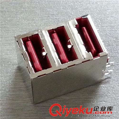 【企業(yè)集采】雙層USB+E-SATA母座 紅色雙層USB+E-SATA母座