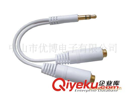 專業供應手機音頻線一轉二 裸銅音頻線、視頻線 音頻信號傳輸線原始圖片2