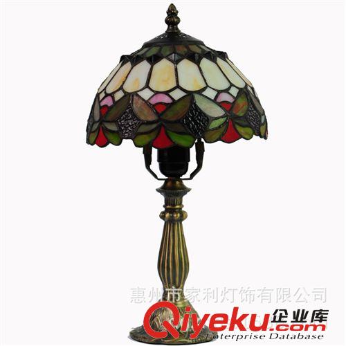 tj批發蒂凡尼臺燈gd臺燈燈具書房床頭臥室彩玻臺燈玉蝶戀花版原始圖片2