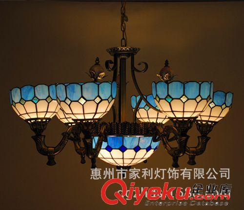 廠家批發豪宅別墅燈具6+1頭復式吊燈帝凡尼燈工程燈地中海藍白款原始圖片2
