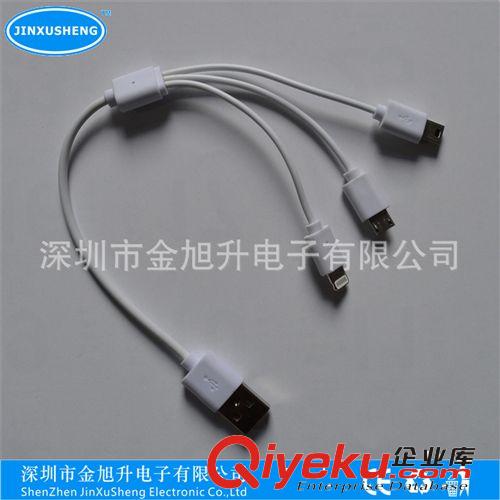 廠家訂做白色一托三手機(jī)充電線原始圖片3