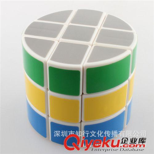 【點盛三階圓柱魔方白色底】 3階圓餅?zāi)Х?圓柱異形魔方 魔方批發(fā)原始圖片2